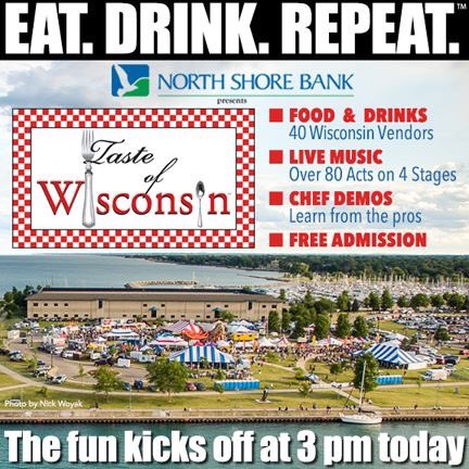 TasteofWI's tweet photo. Opening Day has finally arrived! Join us today from 3-11pm  for the kickoff of celebration of food, live music and family fun! It all happens along Kenosha’s beautiful Lake Michigan shore. Free admission and parking. Visit https://t.co/7oGtBpdGSK for details. https://t.co/zbpdke2Abe