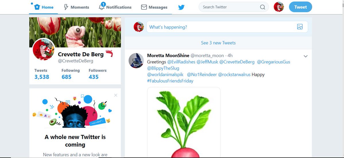 CrevetteDeBerg's tweet image. Dear @Twitter see the photo I've included? That's how I like the layout, not that awful new one with stuff on the side. Let me keep the old format, please??? #oldtwitterlayout #newtwitterlayout #KeepOldTwitter
