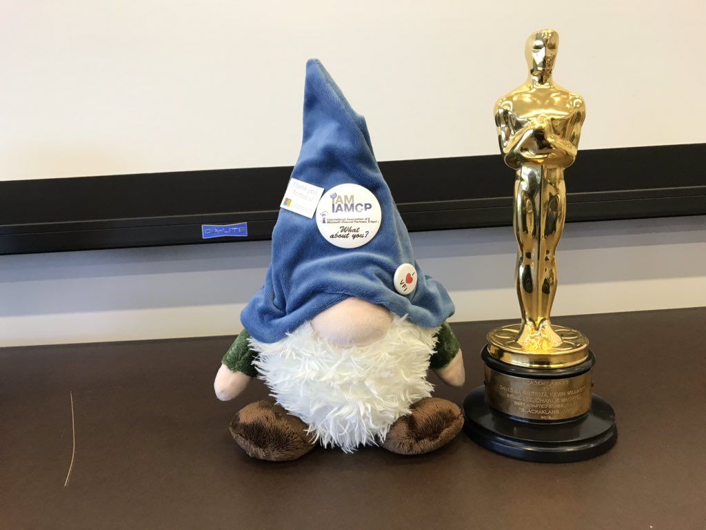 I was #gnoming at yesterday's <a href="/IAMCPNJ/">IAMCP NJ</a> meeting +they gave me an #Oscar for #BestPartnering! (It's the REAL 2019 #BestAdaptedScreenplay #AcademyAward for #SpikeLee's <a href="/BlacKkKlansman/">BlacKkKlansman</a> co-won by ChapterPresident <a href="/erabino/">Eric Rabinowitz</a>'s son #DavidRabinowitz!) <a href="/MSPartner/">Microsoft Partner</a> <a href="/IAMCPorg/">IAMCP</a> #PeteyGetsAround