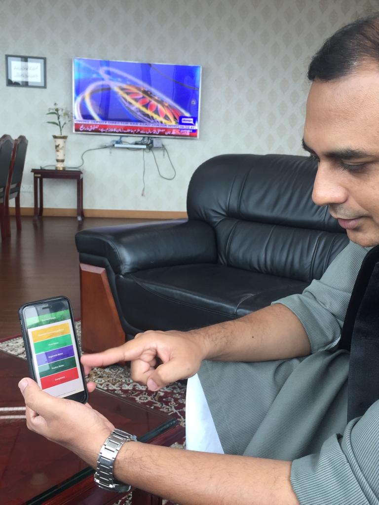Started off my day with usual daily input from my staff. Today, Mudassir from my support staff walked into my office to give feedback on PITB's Qeemat App. With an open door policy I encourage all feedback and best ideas. Innovation and great ideas can come from anywhere.