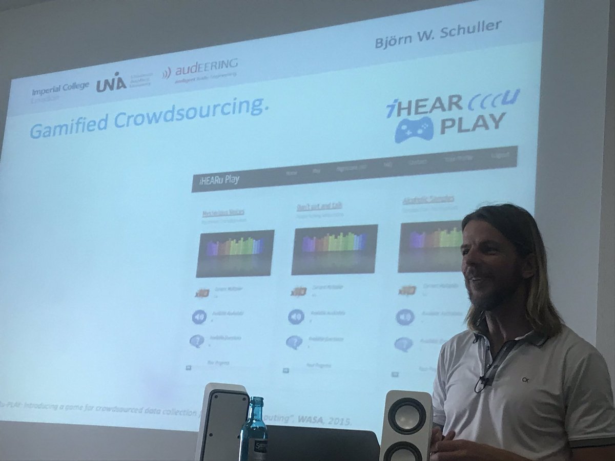cs2_school's tweet image. Cooperative learning for emotion recognition &amp;amp; gamification for machine learning explained by @BjoernSchuller #cs2_school