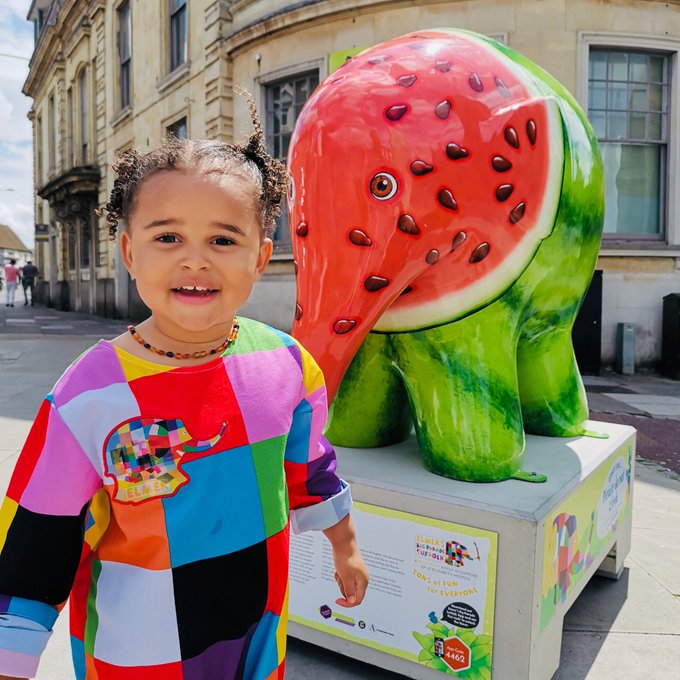 ElmerSuffolk19's tweet image. Introducing @ElephantPip, our 🍉! Inspired by the beautifully rounded shape of the sculpture, perfect to become a 🍉. Sponsored by @CoesIpswich who have a special reward when you unlock Pip on the app. Artist:Sue Guthrie Location:Barrack Corner Auction: bit.ly/PipElmerAuction