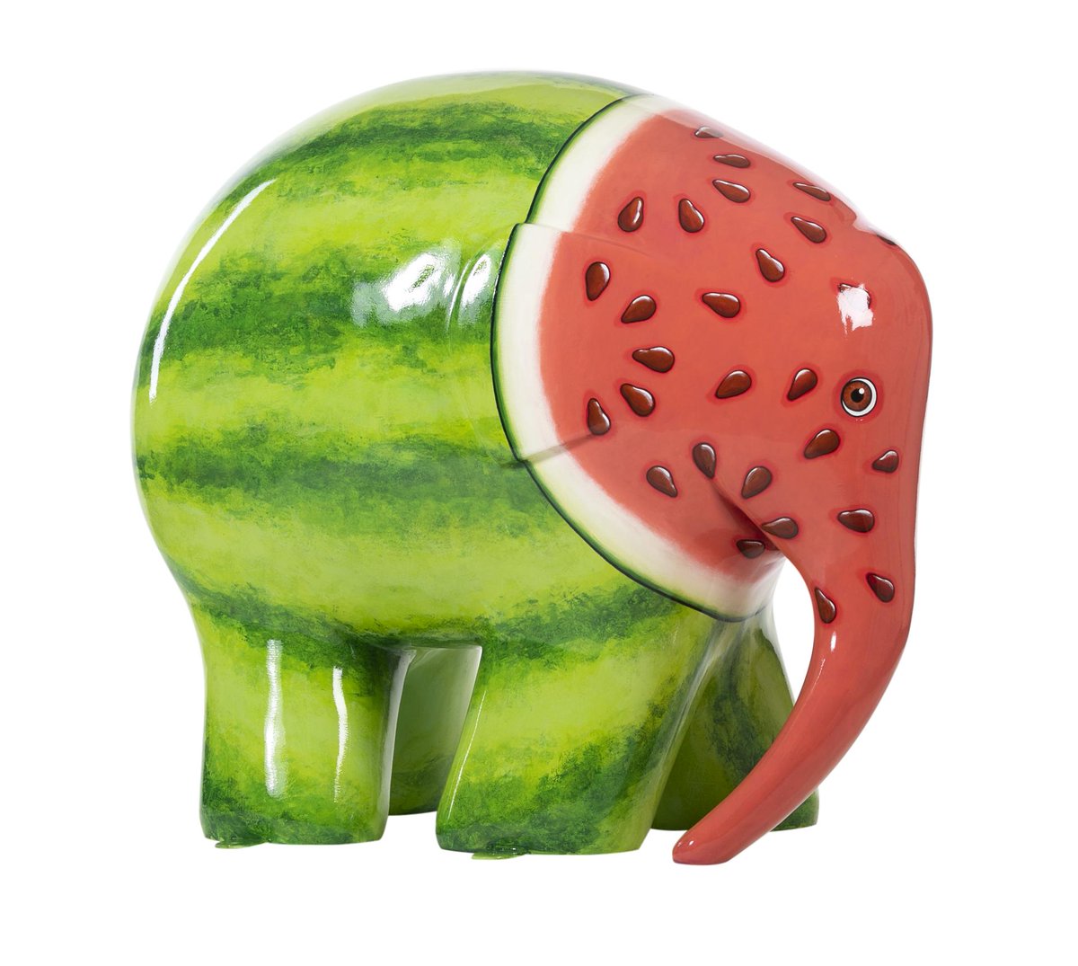 ElmerSuffolk19's tweet image. Introducing @ElephantPip, our 🍉! Inspired by the beautifully rounded shape of the sculpture, perfect to become a 🍉. Sponsored by @CoesIpswich who have a special reward when you unlock Pip on the app. Artist:Sue Guthrie Location:Barrack Corner Auction: bit.ly/PipElmerAuction