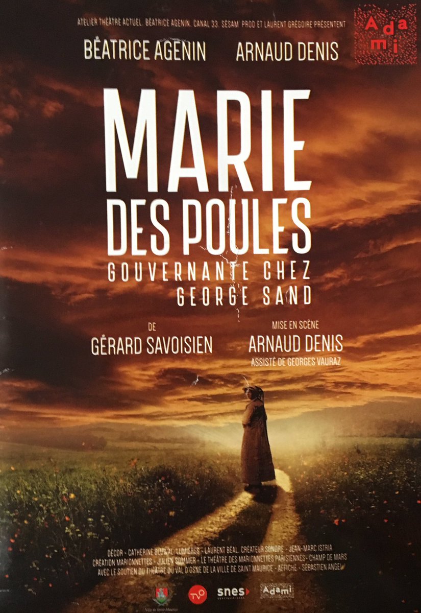 Magnifiques #beatriceagenin et #arnauddenis dans #mariedespoules, gouvernante chez #georgessand. Cette belle évocation nous donne des clés pour mieux comprendre la condition féminine au XIXeme siècle, le besoin d’émancipation et la difficulté d’aimer en dehors de sa condition.