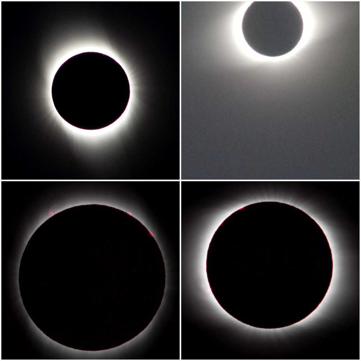 eclipsewatcher's tweet image. Four simultaneous exposures during recent solar eclipse in Chile