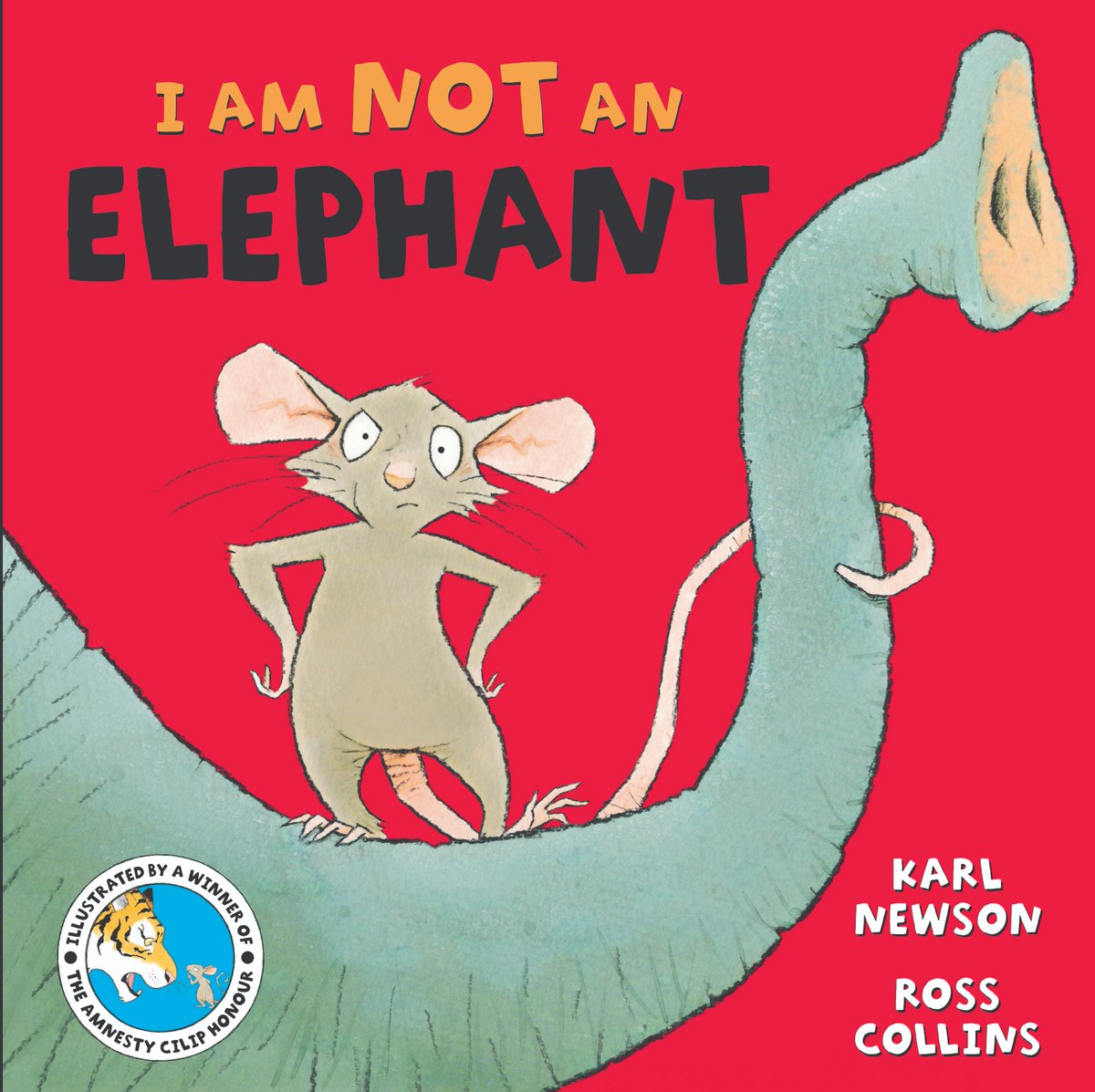 Karlwheel's tweet photo. I am delighted to share with you, the sequel to #IAmaTiger...
I AM NOT AN ELEPHANT! 🐘🐭
Accused of being an elephant for having a pointy nose and flappy ears, mouse uses her best persuasion skills to win the day!
Coming early 2020. Available to pre-order now! #RossCollins https://t.co/cwAYNpdIx4