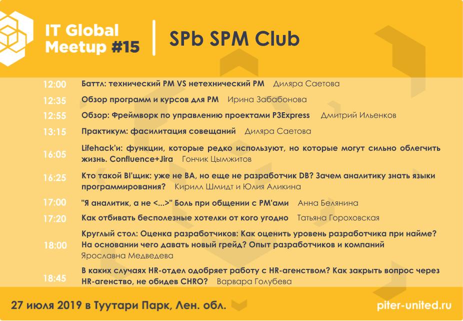 piter_united's tweet photo. IT Global Meetup #15 — ПРОГРАММА: SPb SPM Club ( https://t.co/J4qOTeR9yX) 
Ждем вас 27 июля в «Туутари-парк»! Участие бесплатное, подробности и регистрация: https://t.co/bXjtuJVn6e
#itgm15 #piterunited #itglobalmeetup15 #spbspm https://t.co/lijjrQYD6o