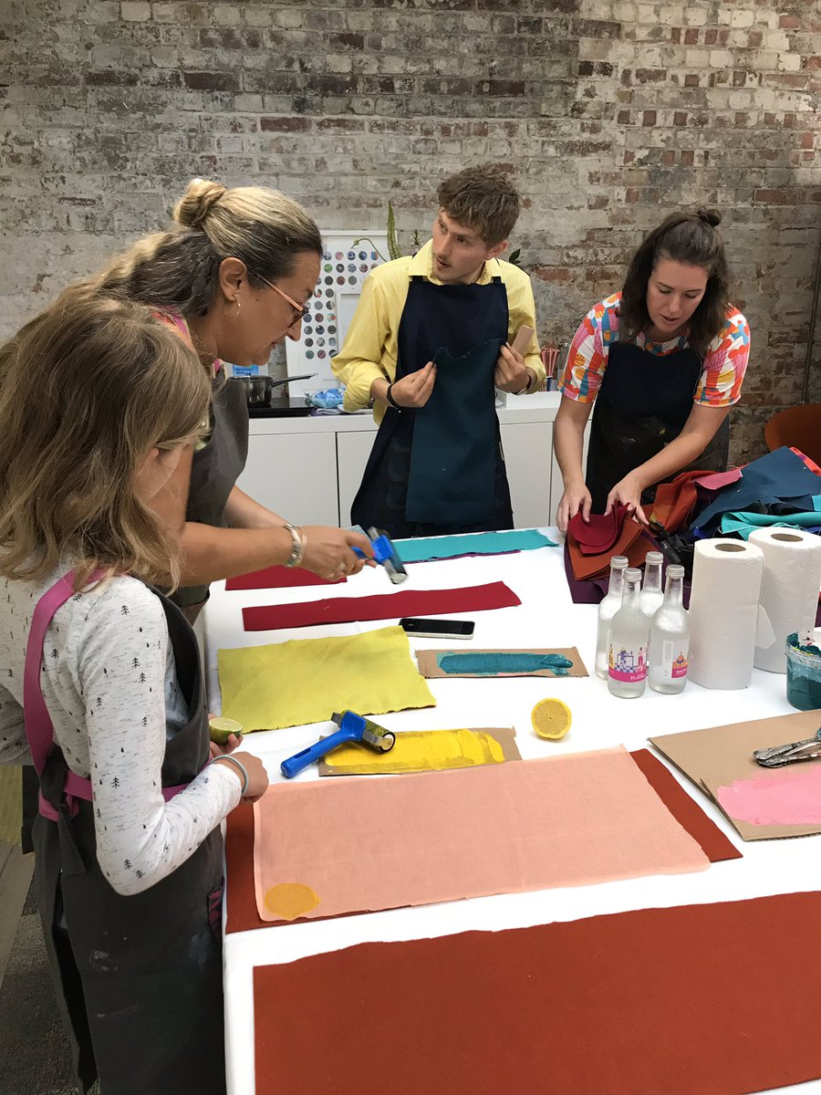 Block printing workshop with @GeorgiaBosson <a href="/Makers_House_/">Makers House</a> at the Milliken London showroom today 11am - 5.30pm. Join us!
