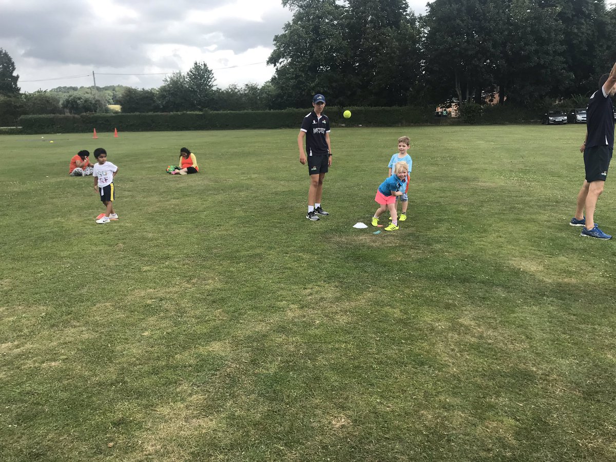 DFCALtd's tweet photo. Action from our Little Crickets Summer Sizzler Course! Great to see both boys and girls having fun in the sun with their cricket! A great chance to bat, bowl & playing games at a young age with the parents joining in too! Fun for everyone! #funinthesun #littlecrickets #DFCA https://t.co/sN9eMhgMaK