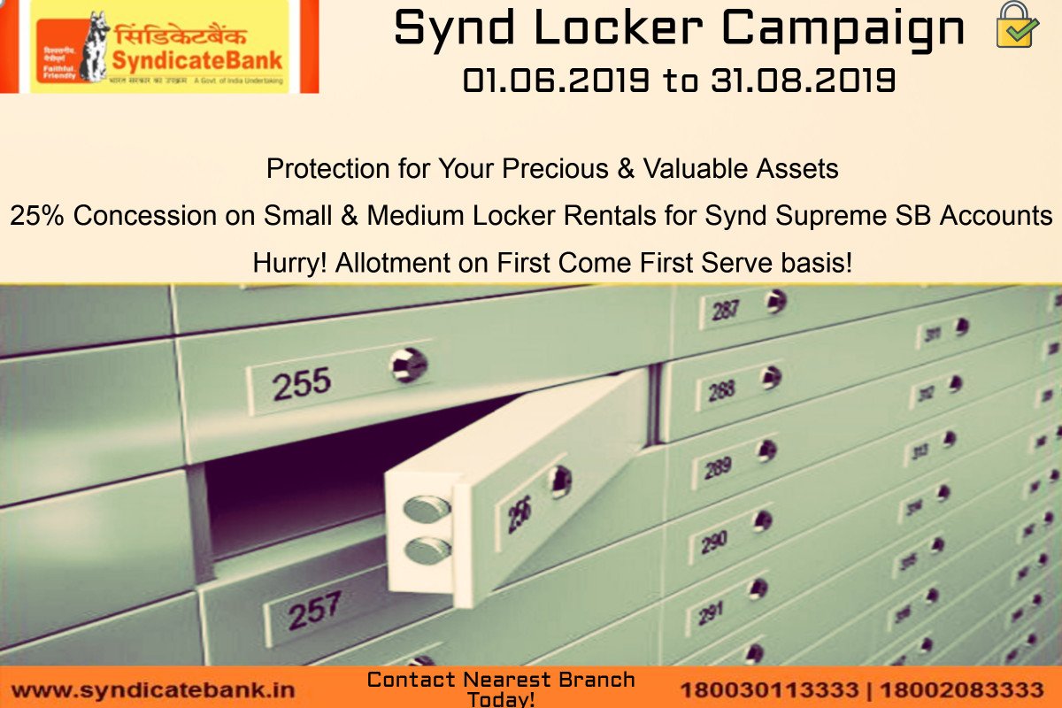 Syndicate Bank Now Canara Bank on Twitter "SafeDepositLockers 