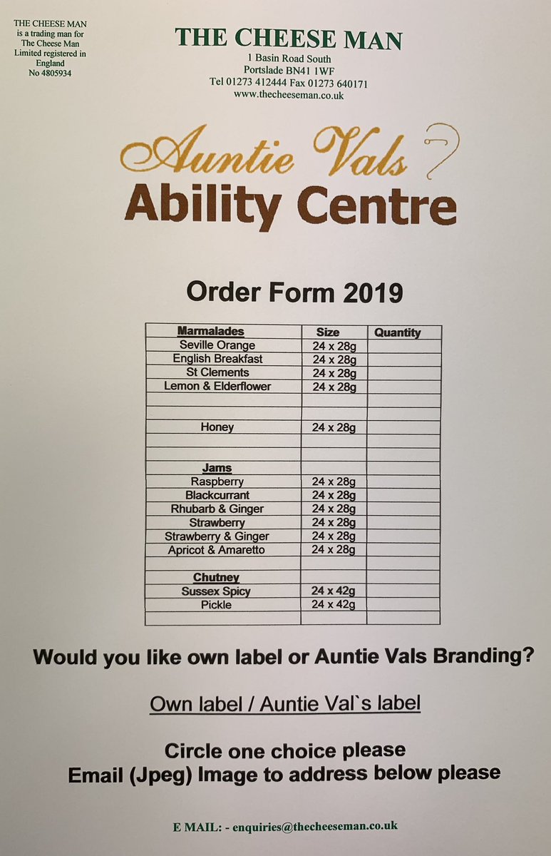 CheeseManSussex's tweet photo. We can now offer a selection of #auntievals #jams #marmalades & #chutney in individual portion jars with #ownbranded #labels #auntievals is a #local company that #proudly employs #disabledpeople to help them gain #confidence to get back in to employment! #abilitynotdisability https://t.co/CDtZcosBN3