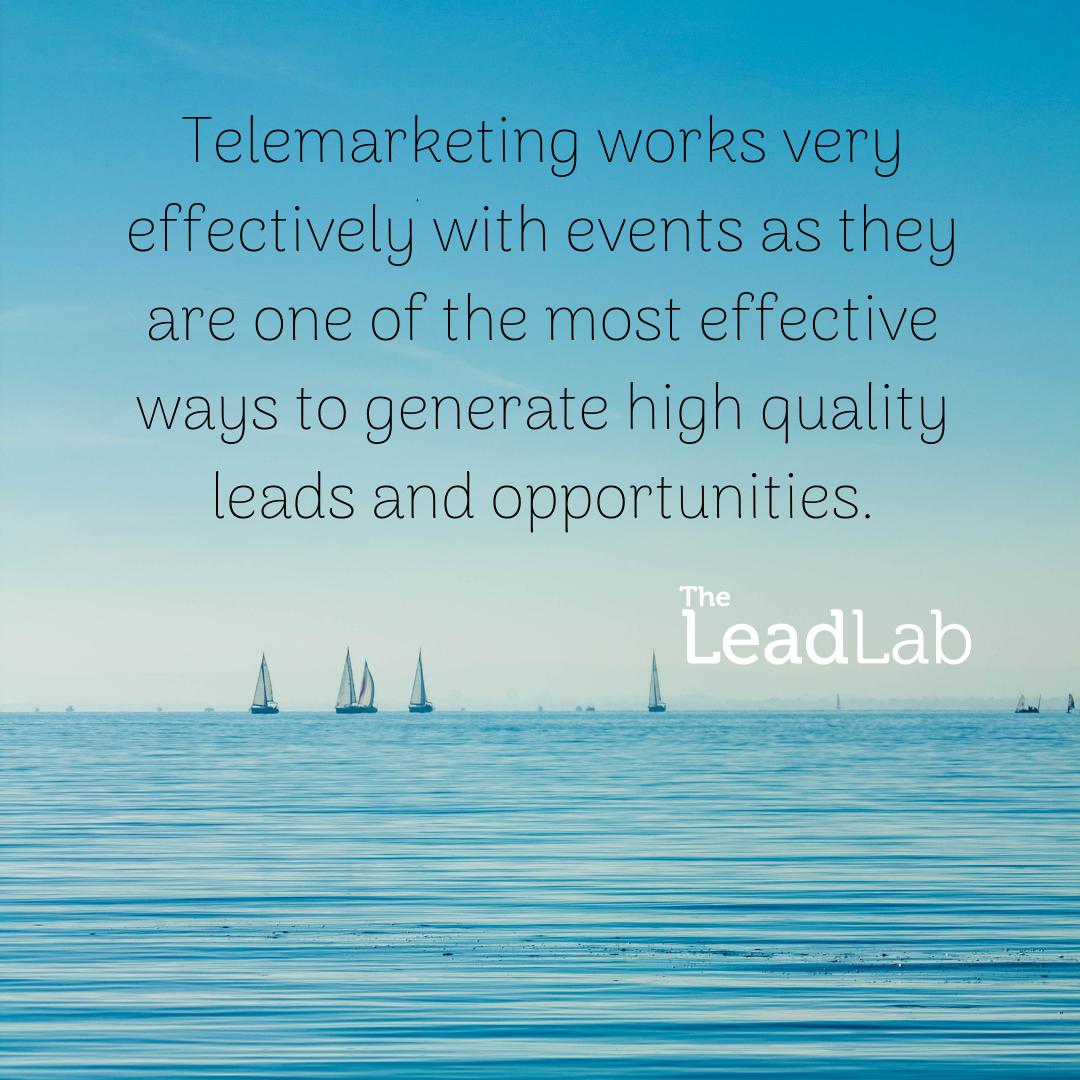 Telemarketing works very effectively with events as they are one of the most effective ways to generate high quality leads and opportunites. 📝📞📖
.
.
theleadlab.com
.
.
#telemarketing #leads #leadgeneration #b2b #business
