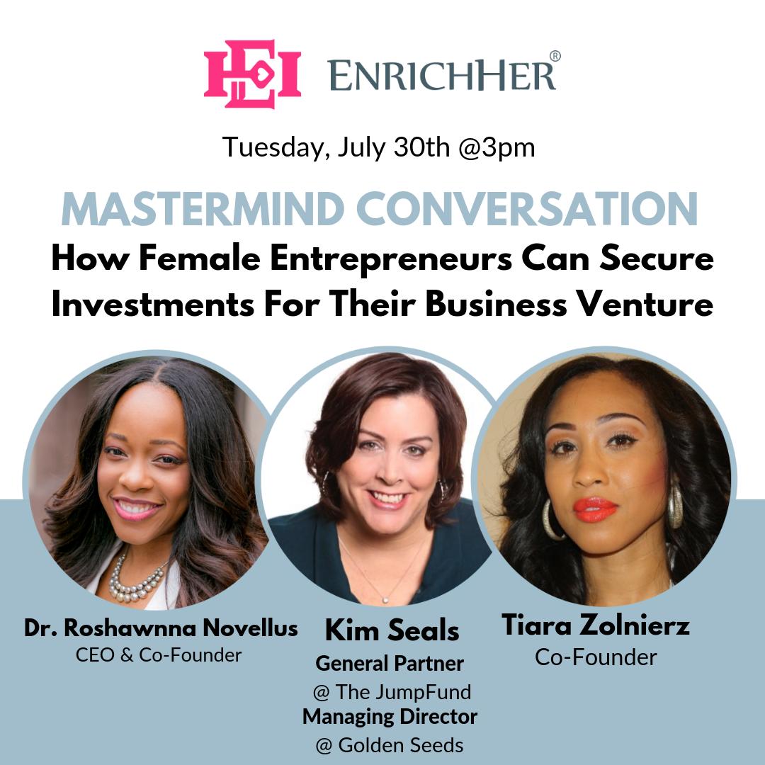 So excited for the next <a href="/iEnrichHER/">EnrichHER (Techstars ‘19)</a> Mastermind conversation with <a href="/kseals/">Kim Seals</a> on Tuesday. Join Us! FREE RSVP: zoom.us/webinar/regist…
