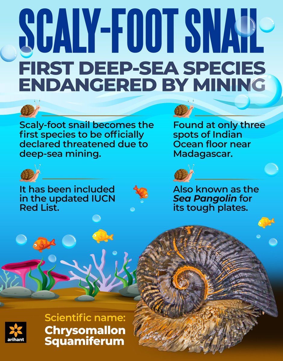 🔔 on Twitter: "#Endangered #ScalyFootSnail #DeepSeaMinning  #ChrysimallonSquamiferum The First animal listed on the International Union  for Conservation (IUCN) of Nature's Red List of Endangered Species - 'SCALY  FOOT SNAIL' due to deep-sea