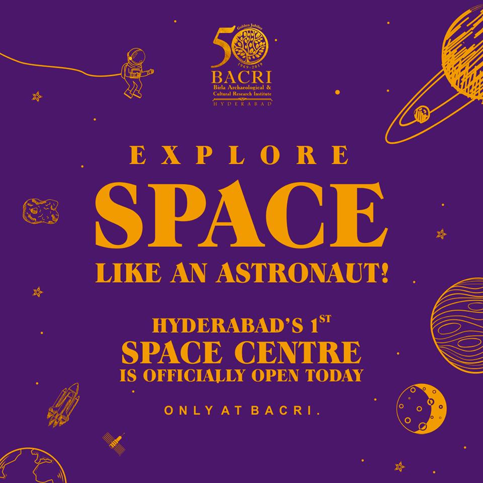 Calling all space enthusiasts. We repeat, calling all space enthusiasts! An out of the world experience awaits you at the brand new Space Centre. #BACRI #Researchinstitute #Launch #Knowledge #archaeology #Art #Culture #Spacecentre #Hyderabad