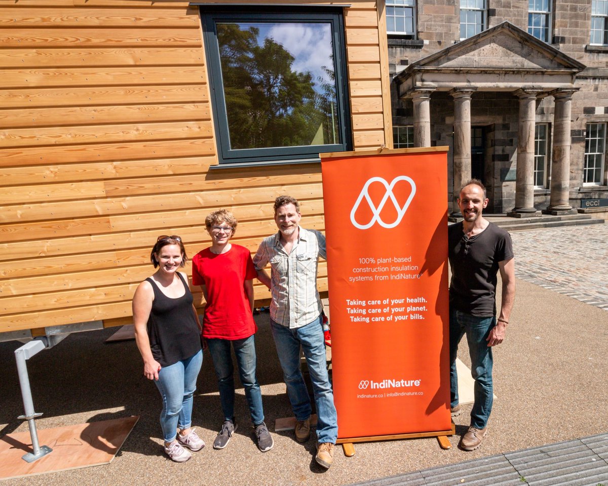 IndiNatureCo's tweet photo. Pop by and say hi in Edinburgh !! Our super hero eco cabin office just rocked up @EdCentreCC - stunning location at the heart of carbon innovation. A long day of hard graft and some G&Ts to follow @edfringe . Read about the 'Howf here: https://t.co/sHcbffrpU4 #scotlandcando https://t.co/hzurm3Bsme