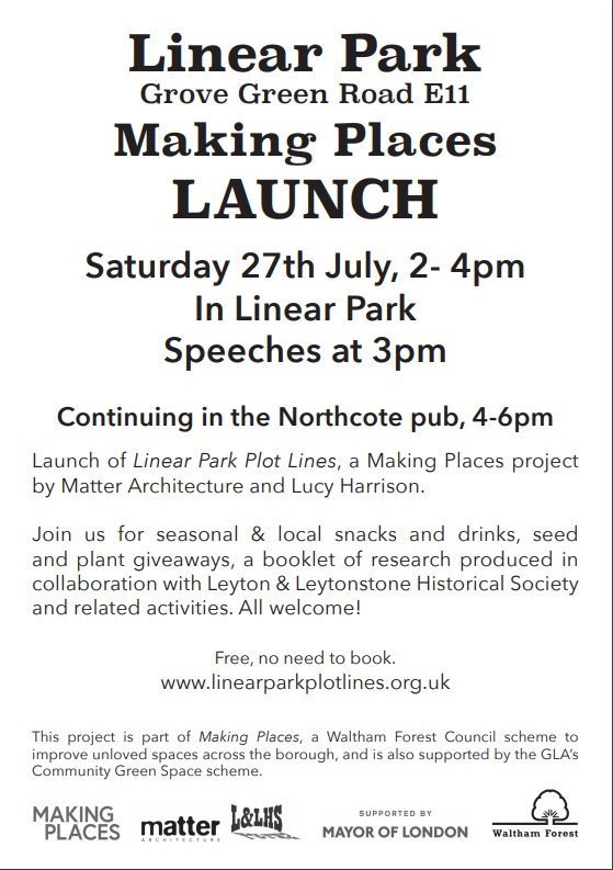 wfcouncil's tweet photo. Looking forward to Linear Park #MakingPlaces launch event tomorrow, Sat 27 July, from 2pm - meet the architects and artist behind the project #makingplaceswf #greenercityfund #leyton #leytonstone  @matterarchitec @lucyhharrison  @londonNCP @create_London https://t.co/3V2oQEtrtI