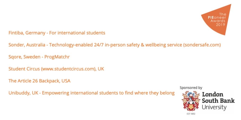 Congratulations to all finalists in the "Digital innovation of the year - technology" category! This category is sponsored by <a href="/LSBU/">London South Bank University - LSBU</a>. #intled #PIEoneers19