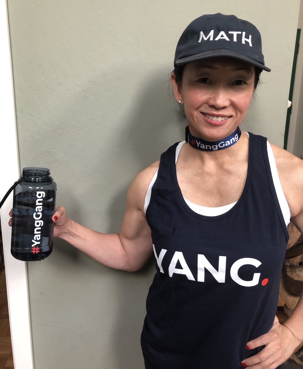 TyrenePamstein's tweet photo. New Gear! — Tank, Water Bottle and Dog Collar didn’t arrive in time for Detroit. But if you see this rollin around, you know who it is. 😉👊🏻 @LaceyDelayne — Here’s my next time look. 😁😎 #YangGang #Yang2020 #YangLife https://t.co/mudAh6EtvO