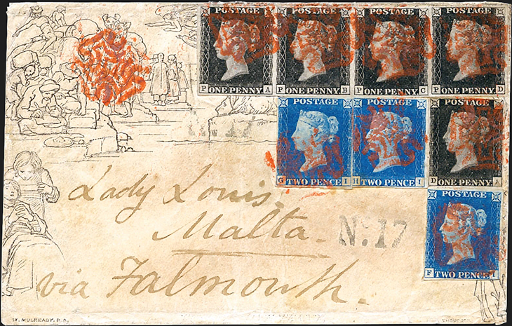 IrishStamps's tweet photo. Charles Shreve said many of the prices set records &amp; the figure for the "Lady Louis" Mulready Envelope was "beyond belief'' - confirming it fetched around 10 times what Gross paid for it. The Mulready to Malta was invoiced for $747,500 on an estimate of just $75,000-$100,000 https://t.co/KNemJjVg3l