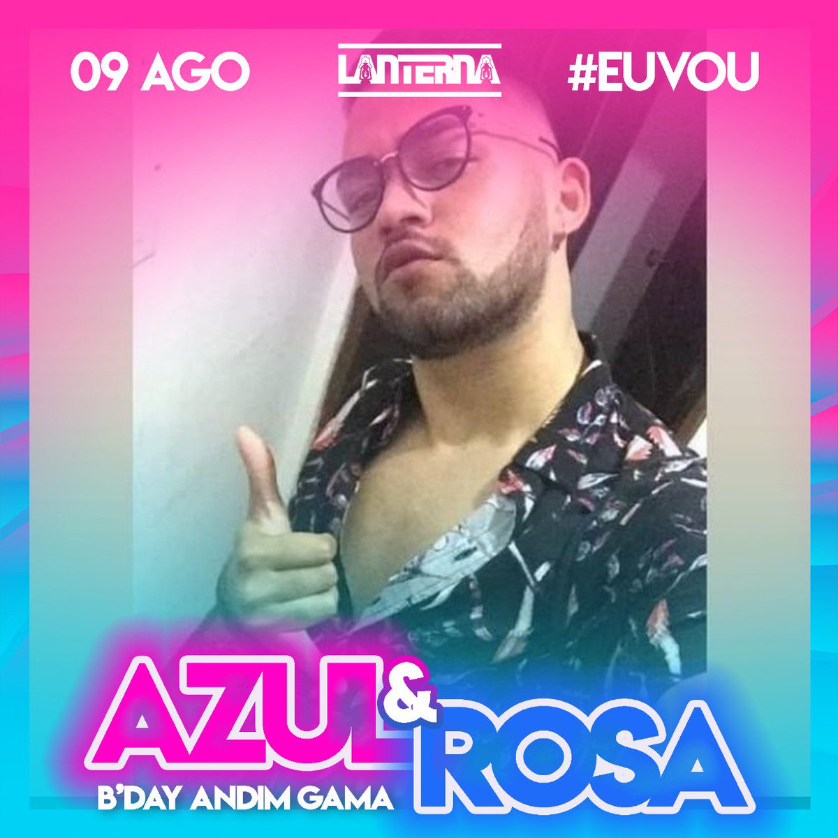 andimgama's tweet photo. tem gente linda que não tá no site mas que vai marcar presença sim pois o evento é aberto para todos os públicos a regra é se divertir e arrastar a raba no chão até amanhecer #azulerosa #euvou https://t.co/z7QNC1lq5l