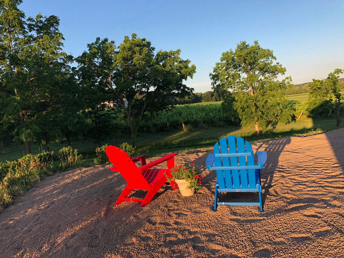 These chairs are waiting for you - what a nice day to drink a glass of #NYWine! #Chardonnay anyone?