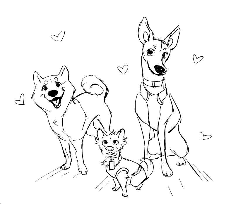 drew some dogs from work, very important work 