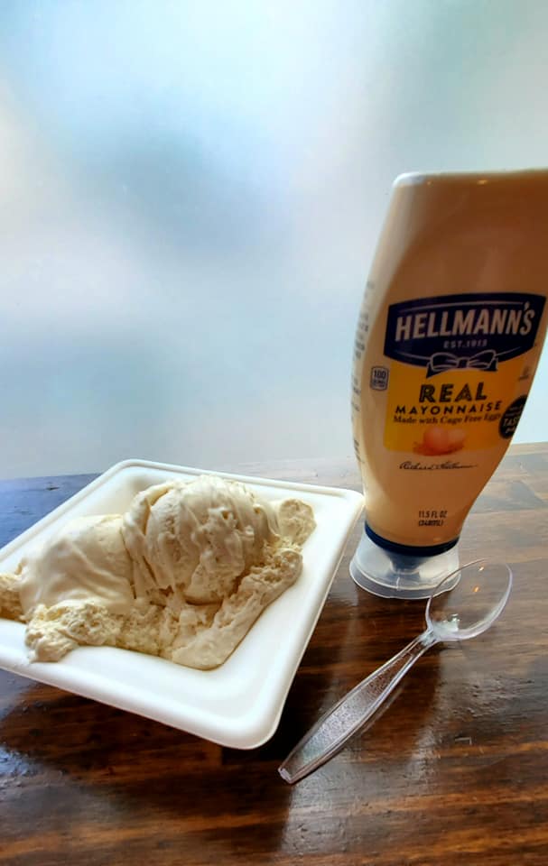 UrbanChurn's tweet photo. Okay, @oscarmayer and @Frenchs 
I see your flavours. Can't let the big guys have all the fun! Somebody's got to represent Mayo! Right, @Hellmanns ? Starting this Saturday, we've made Mayo Ice Cream! It's truly awesome. https://t.co/boEv4s0yYV