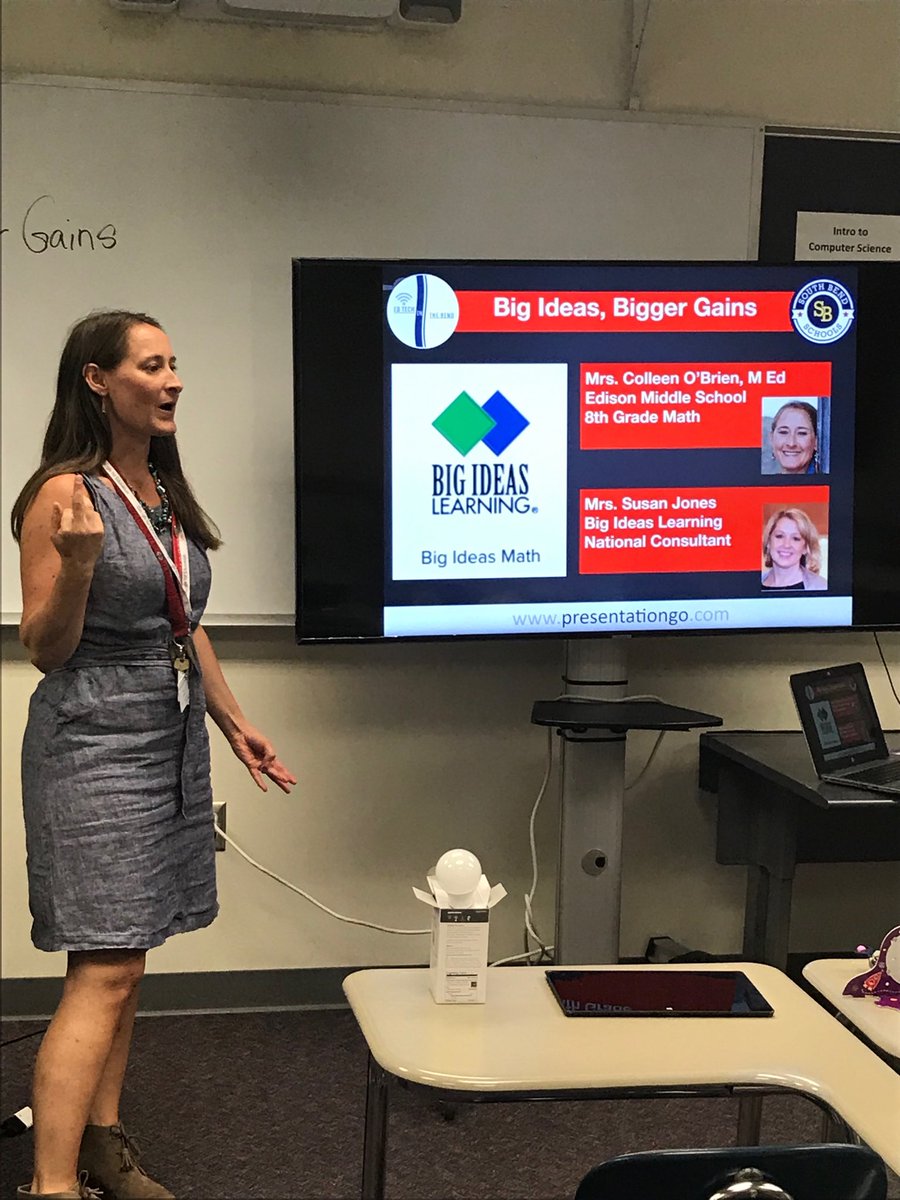 SJonesBIL's tweet photo. EdTechInTheBend E-Learning Conference  Thanks to Edison Middle School teacher, Colleen O’Brien, keynote speaker Ken Shelton and SBCSC for a fun and informative day! ⁦@BigIdeasMath⁩ https://t.co/PStMF3y67Q