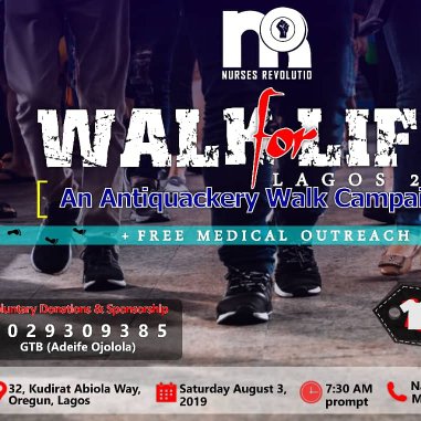 NonsoDynasty's tweet photo. Happening tomorrow 

#Walk4life
#Antiquackerywalk
#Lagos2.0
#NurseRevolutionists
#Revolutionnow https://t.co/L1UFqtoMoB