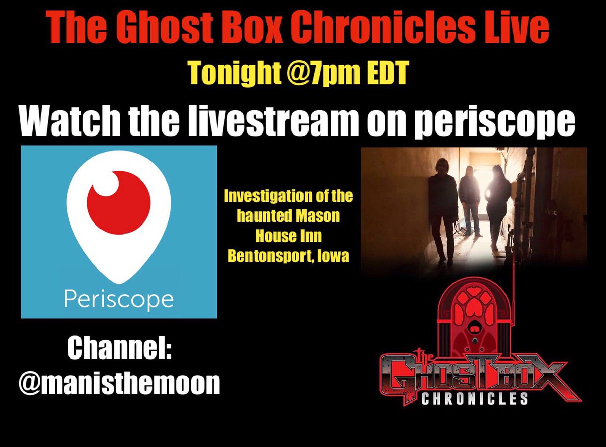 DeeParanormal's tweet photo. The Ghost Box Chronicles team returns to the Haunted Mason House Inn- Bentonsport, Iowa
Join us for another incredible live investigation. Ask questions &interact in chat. See u all there! @SpiritRealmNet @manisthemoon
#Paranormal #Haunted #Ghostbox #psychic #Spiritrealmnetwork https://t.co/ScpLorgCin