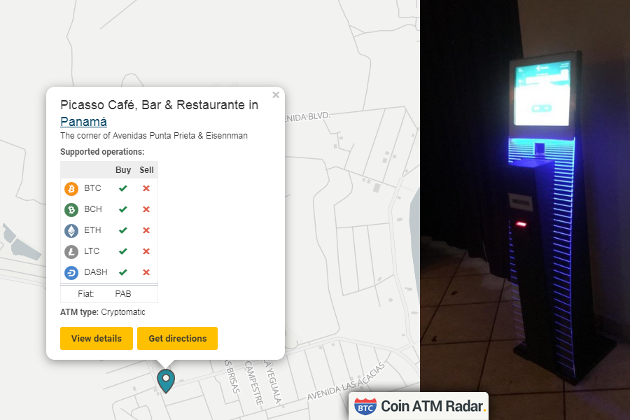 CoinATMRadar's tweet photo. Find this new installed #CryptomaticATM #bitcoin machine at Picasso Café, Bar & Restaurante in #Panamá 🇵🇦. Operated by #CryptomaticATM. Supported coins: #BTC, #BCH, #ETH, #LTC, #DASH
https://t.co/y8LmjhgHKF https://t.co/fdbrb1h4My