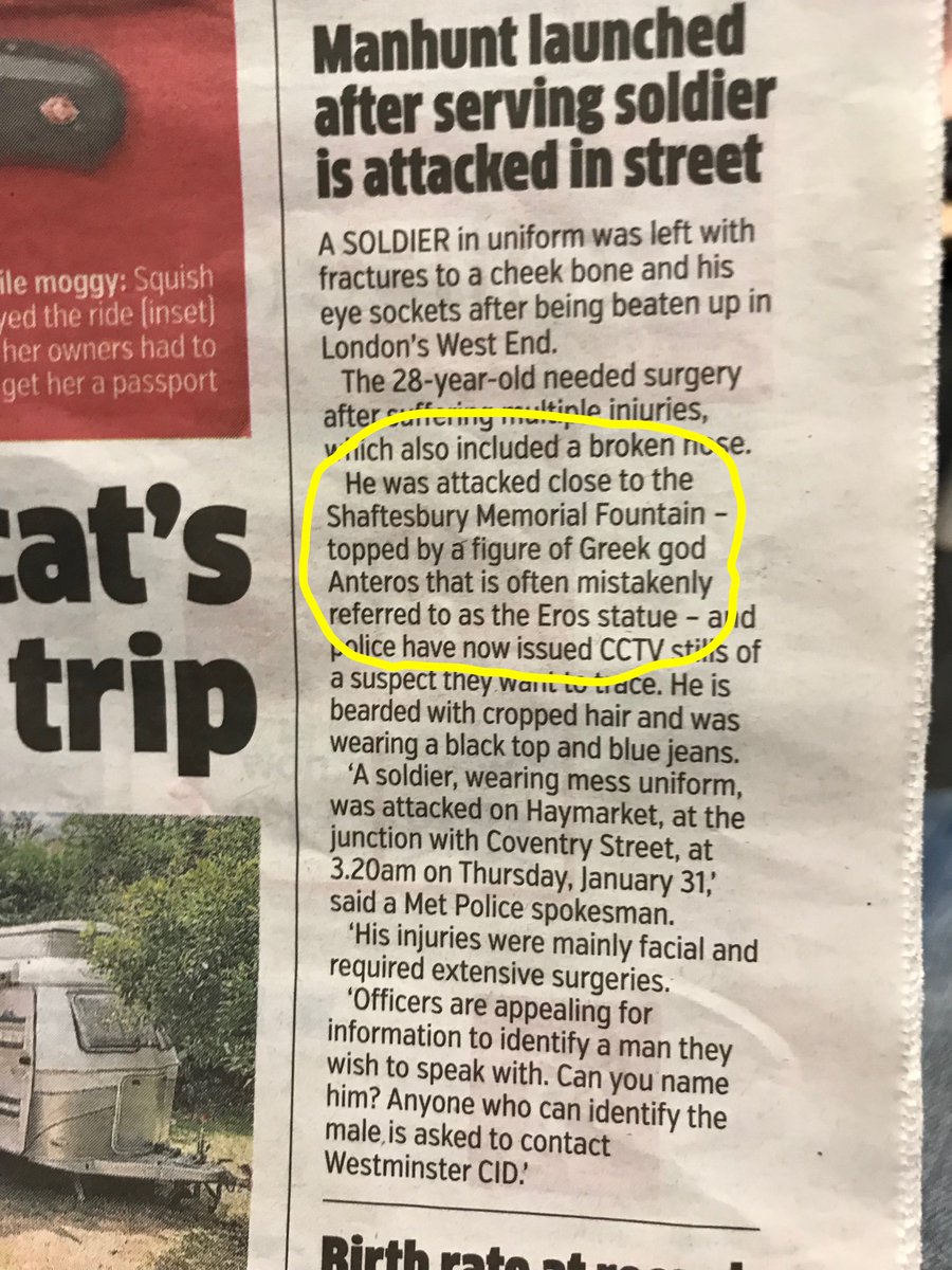 In today's Standard - an odd place to find a lesson on London landmarks. (Quite interesting though...)