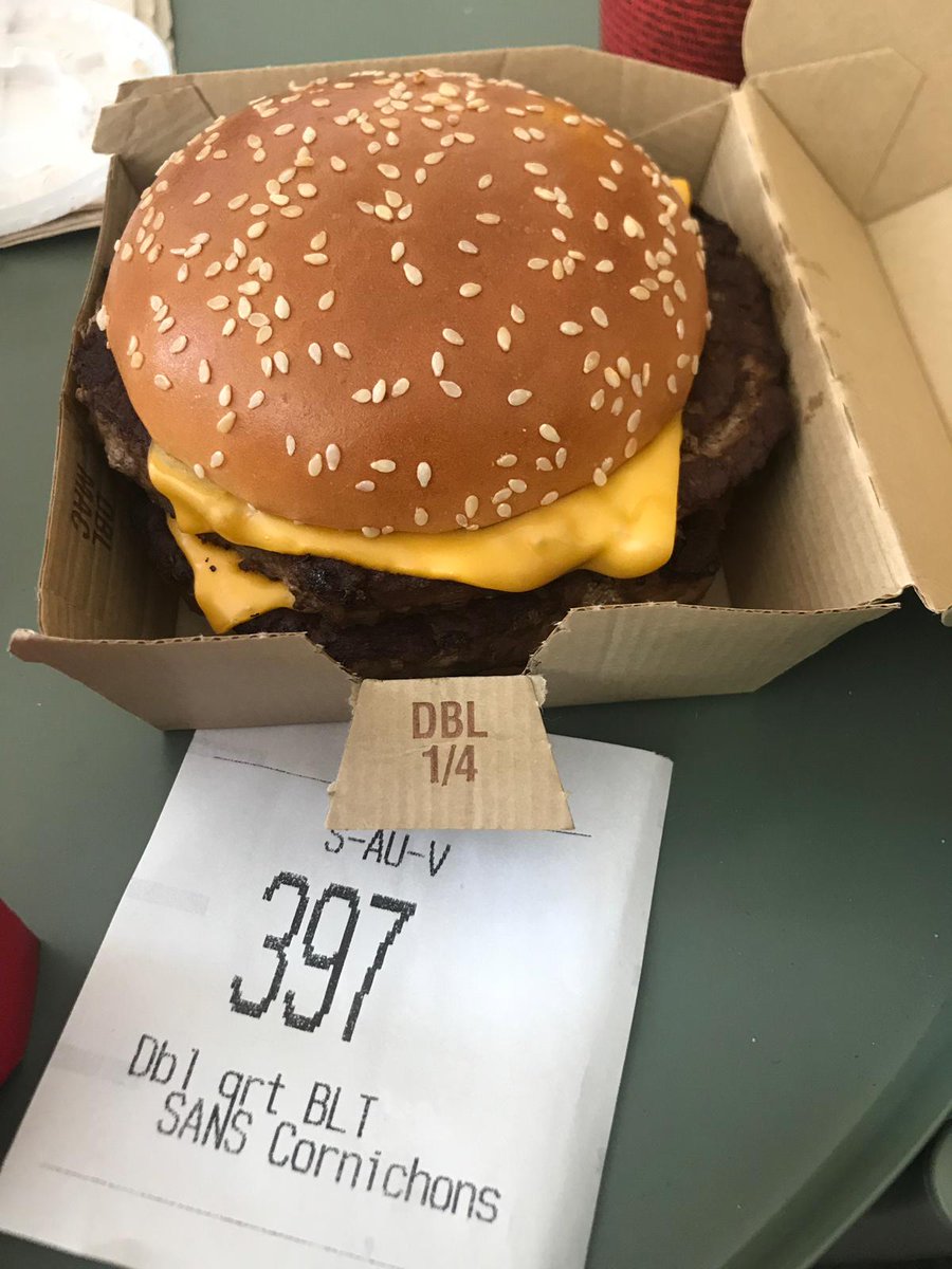 Hey <a href="/McDonaldsCanada/">McDonald's 🇨🇦</a>, it's me again. It looks like you can't get my dbl qtr BLT order right... You've missed the B, the L and the T!