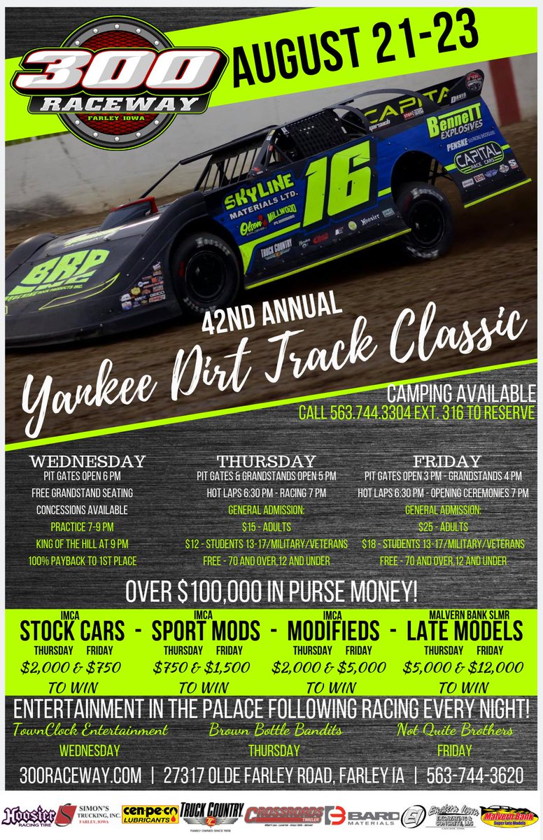 Join us for our 42nd Annual Yankee Dirt Track Classic! 🏁