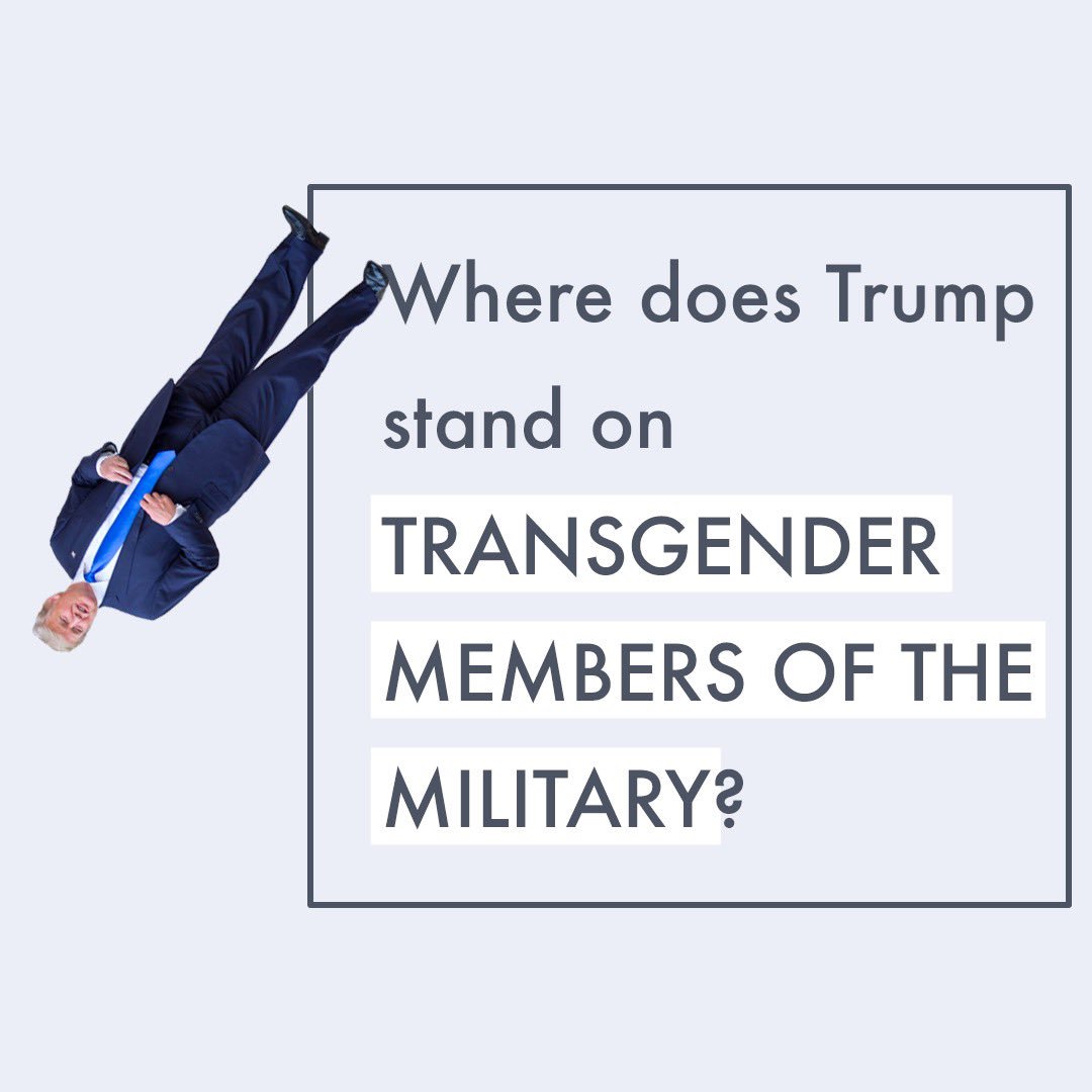 regularpplfor's tweet photo. Two years ago, Trump declared via tweet that the military “will not accept or allow transgender individuals to serve in any capacity.” This policy went into effect in 2019. #wheredoestrumpstand #minus45 #dumptrump https://t.co/jVIprQHnR8