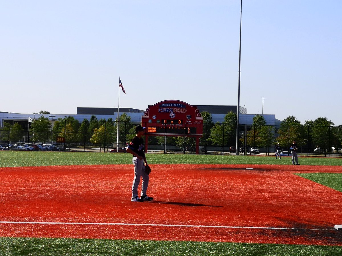 MiltonMets2003's tweet photo. Milton's Finest split their games today, won 4-3 vs 45's and lost 7-6 to No Koa at beautiful Kerry Wood Cubs Field in Chicago @PastimeBaseball tourney.  2 games tomorrow at Northwestern University.
@BaseballMilton
@Eblobaseball
#OneTeam https://t.co/x2BswL6BY0