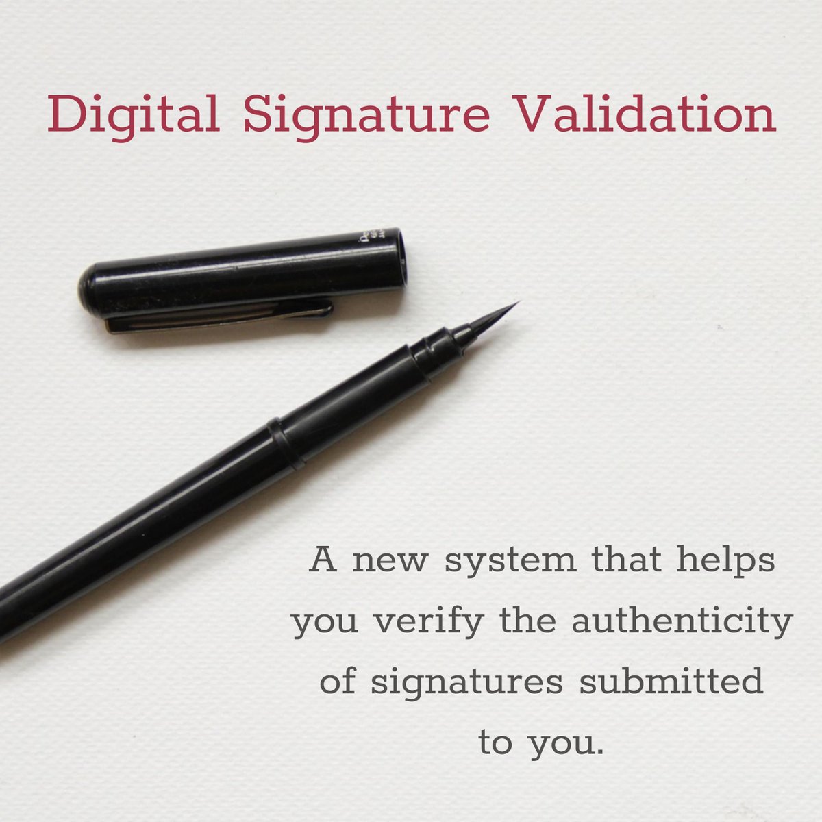 DValidation's tweet image. Digital signature validation consists of a system that helps you verify the authenticity of signatures submitted to you.

For more information check the link in the bio.

#digitalsignature #digitalsignatures #digitalsignaturecertificate #digitalsignatureservice