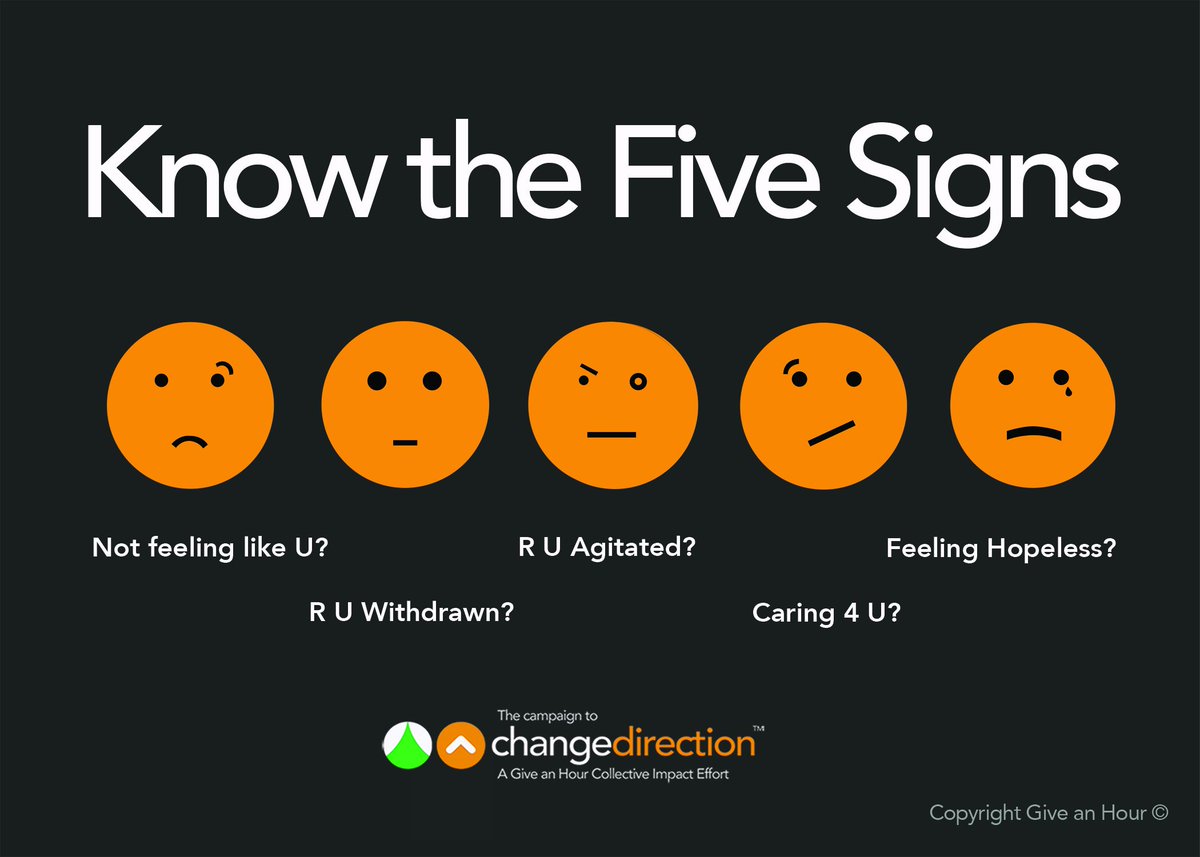 BrokenSoldier91's tweet image. I know the five #signs and I want to #help @AnnaShinoda and @TalindaB

#320changesdirection #mentalhealth