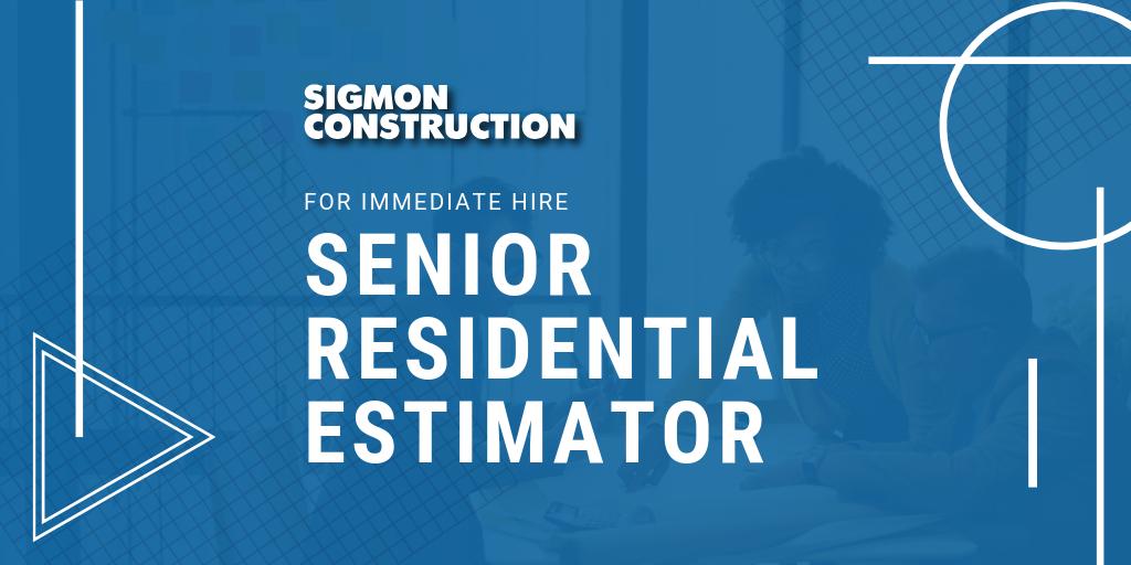 SigmonRaleigh's tweet photo. We're expanding and are happy to announce we're looking for a Senior Residential Estimator for immediate hire.  Visit https://t.co/pMCqEidsfa to apply today. https://t.co/sU9F3ydndv