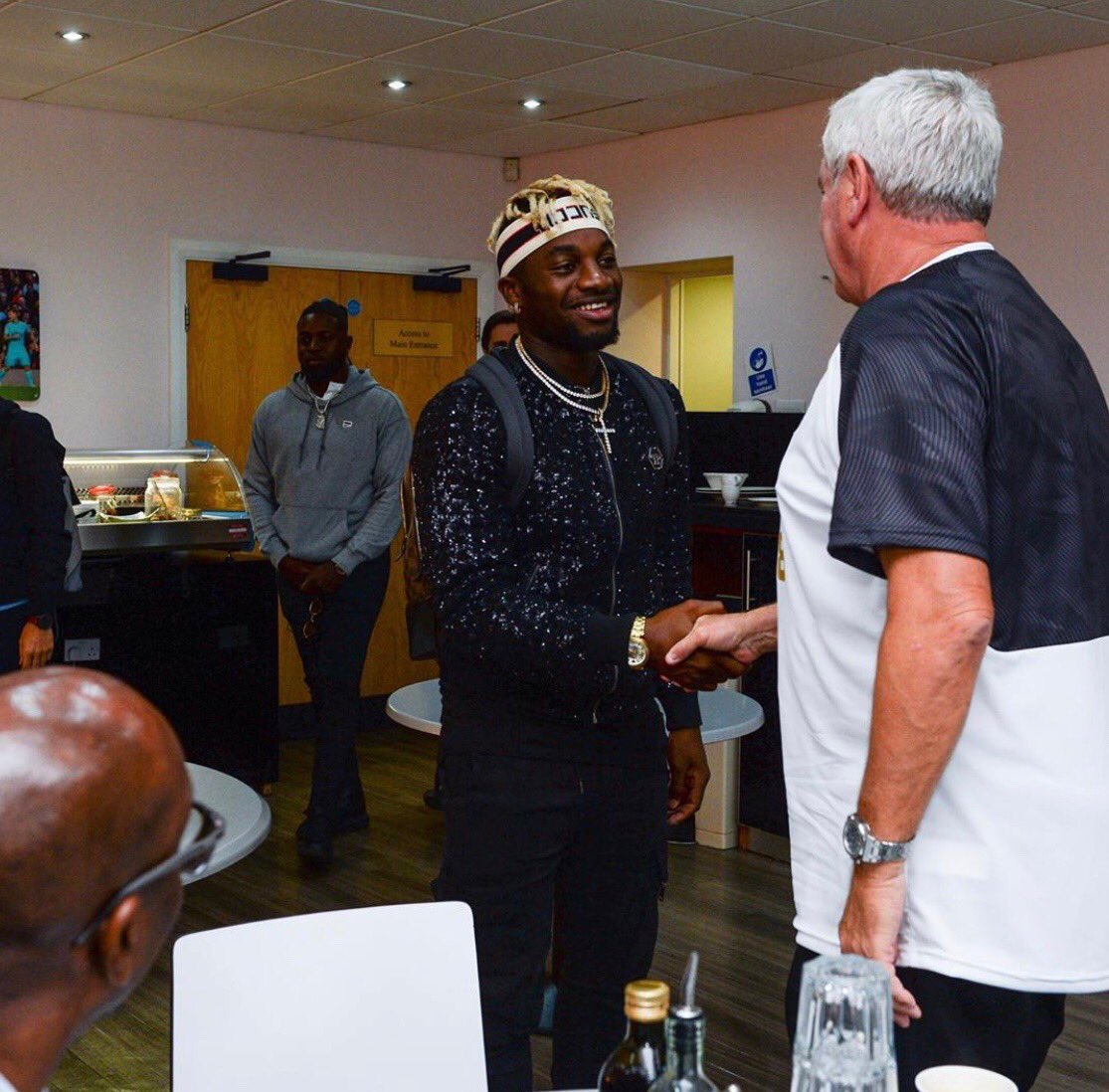 “Gucci? Is that Italian, is it? I like your style son. The wife bought me a pair of Sergio Tacchini trainers for Christmas”