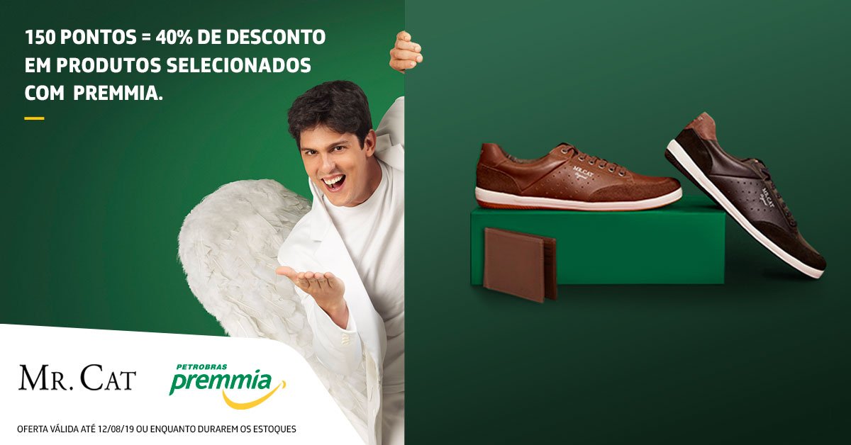 Troque 150 pontos do PREMMIA por 40% de desconto em produtos selecionados da Mr. Cat.

Saiba mais em bit.ly/PremmiaMrCatPa…