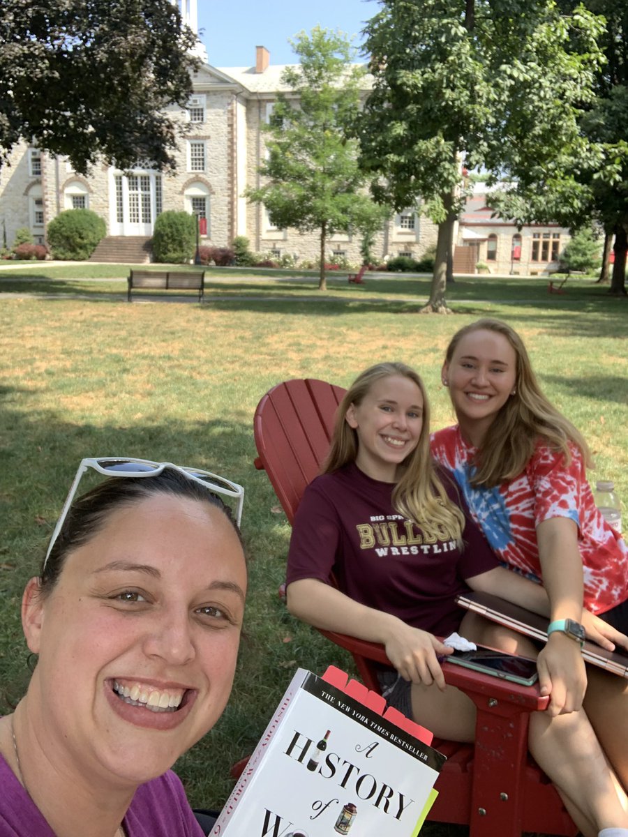 Ms_Hetrick's tweet image. First #bshsapwo meet up! Students have the choice to respond to prompts about @tomstandage’s “A History of the World in Six Glasses” or attend a meet up to chat about it! Great discussion in a beautiful setting! @DickinsonCol #apworldhistory @CollegeBoard #bshsrocks