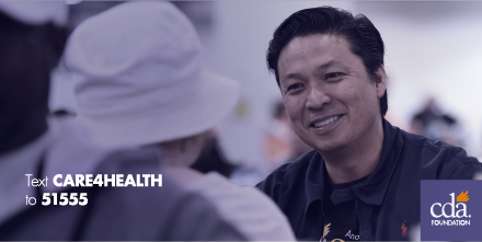 CDAdentists's tweet photo. Let's stay connected. Text CARE4HEALTH to 51555 to subscribe to good news from CDA Foundation. Get the latest updates for CDA Cares, awards & grants, disaster relief and more! #cdafoundation #cdacares #dentistsofcalifornia https://t.co/IgS4mx6bzZ