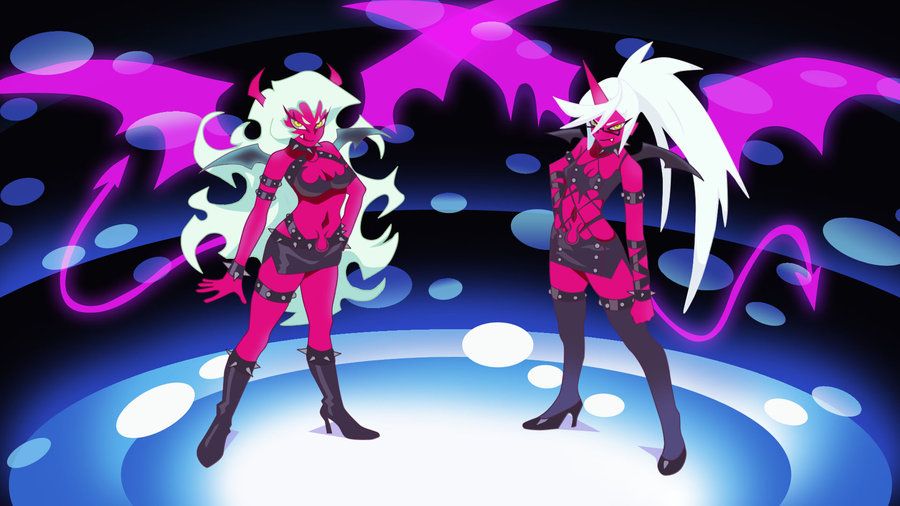 or one of the demon sisters' transformation outfits from Panty and Sto...