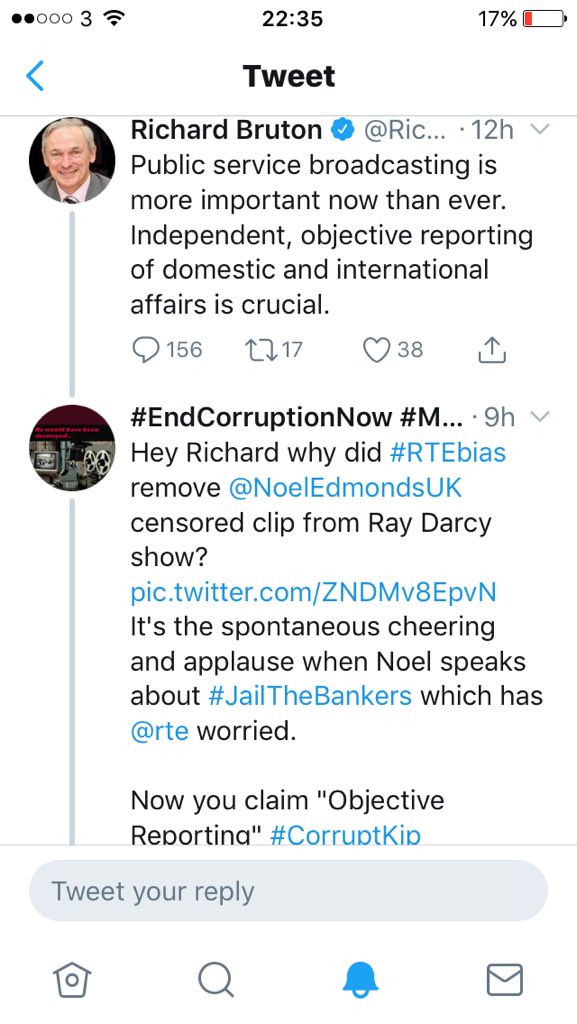 duzBme's tweet photo. @RichardbrutonTD Hey Richard 38 likes, 17 RT and .... wait for it 157 comments (replies). Guess how many replies are positive? Just try introduce this charge and it will bring out the masses. Just wait and see. #RTEbias #NotOnePipe #IRISHWATER ##BoycottRTELicence https://t.co/kK05Ptb0vJ
