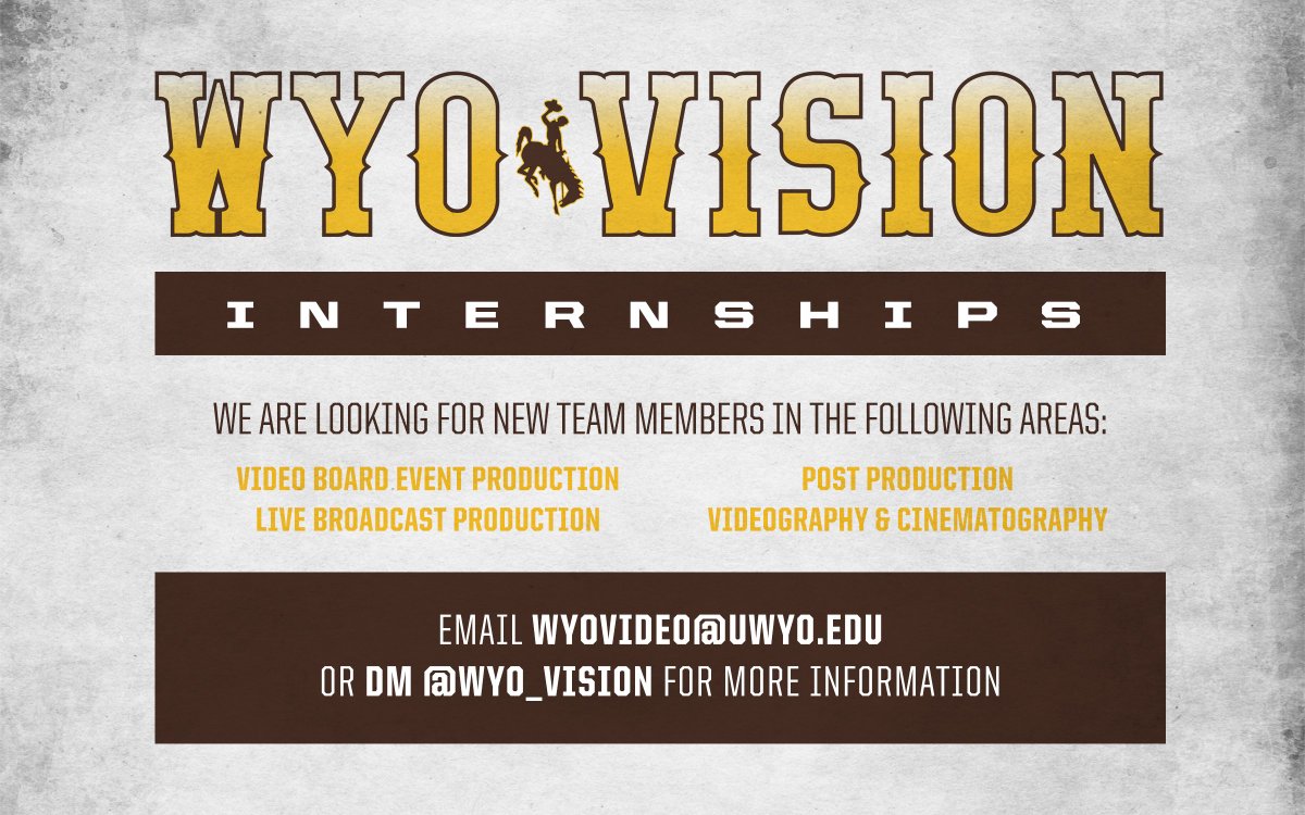 WYO_VISION's tweet photo. UW Students: we are always looking for interns to join our crew…if you are interested let us know today! https://t.co/KU3VKlnt1a