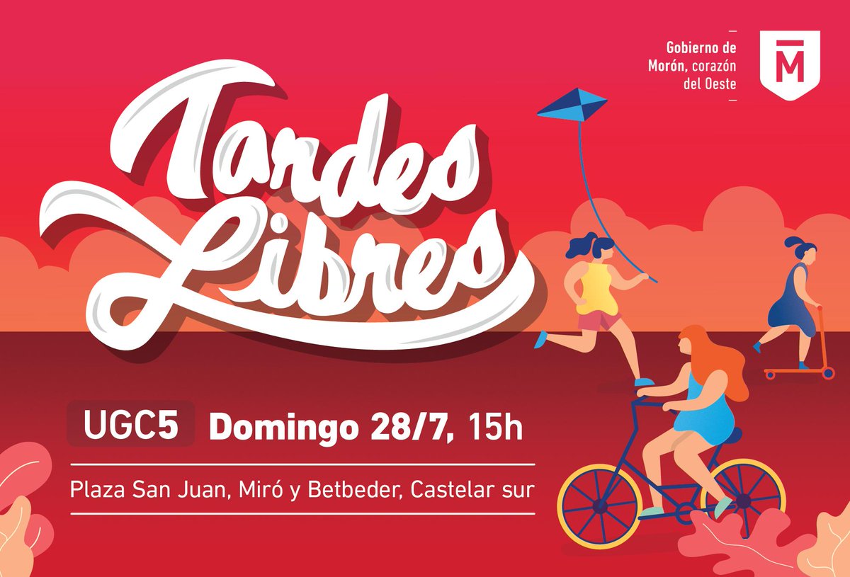 ¡EN LAS CALLES DE TU BARRIO DISFRUTA LAS "TARDES LIBRES"!

¡Seguimos recuperando y disfrutando juntos el espacio público con mucho deporte y propuestas culturales! ¡Te esperamos!

📍Plaza San Juan, Miró y Betbeder, Castelar Sur
✔️Domingo 28 de julio a partir de las 15h