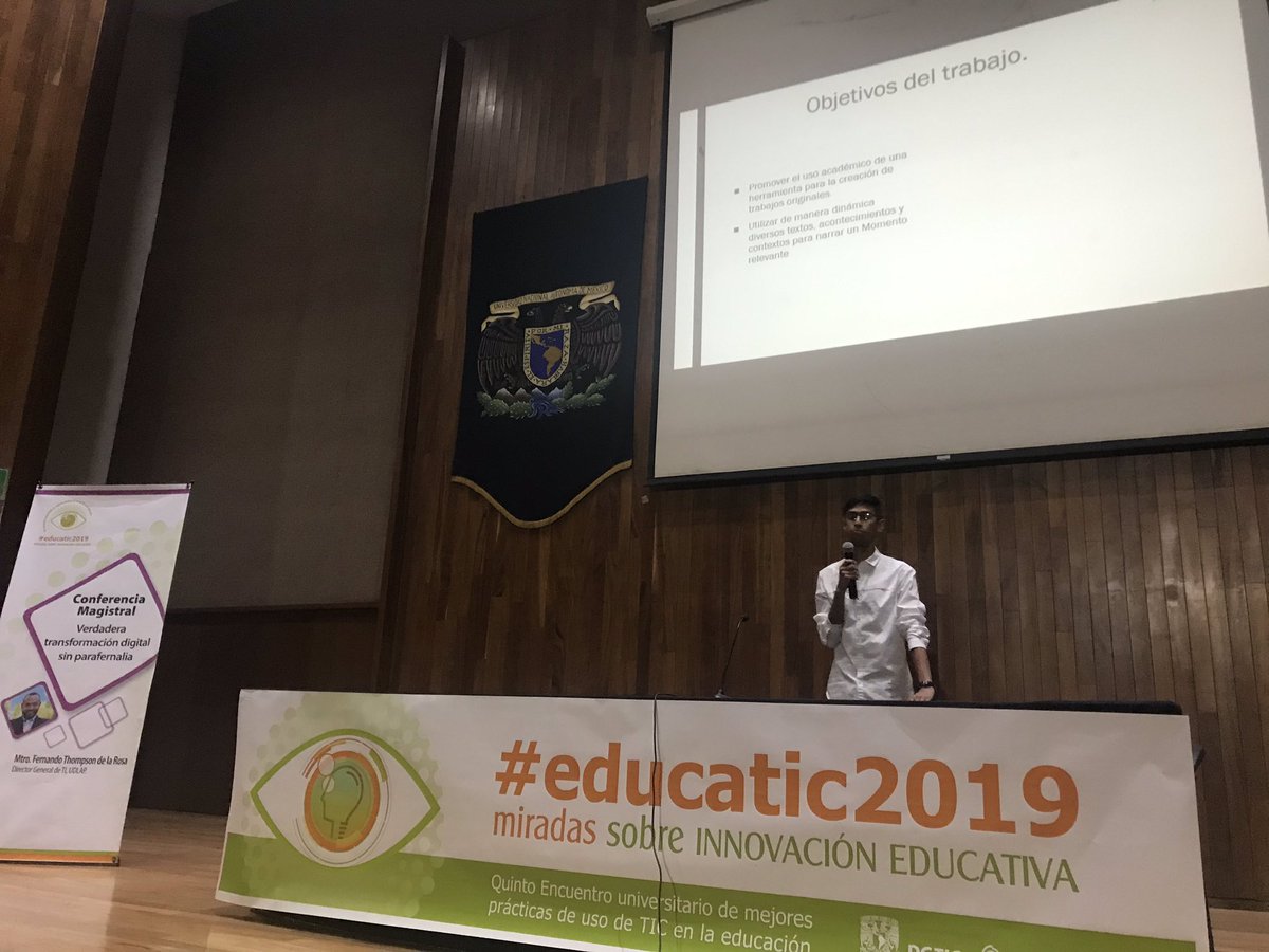 AlejandroVD2's tweet photo. @habitatPumaUNAM #educatic2019 ENP4 Alumno presenta su trabajo de Dominó TIC TAC https://t.co/3ibgCSOpIX