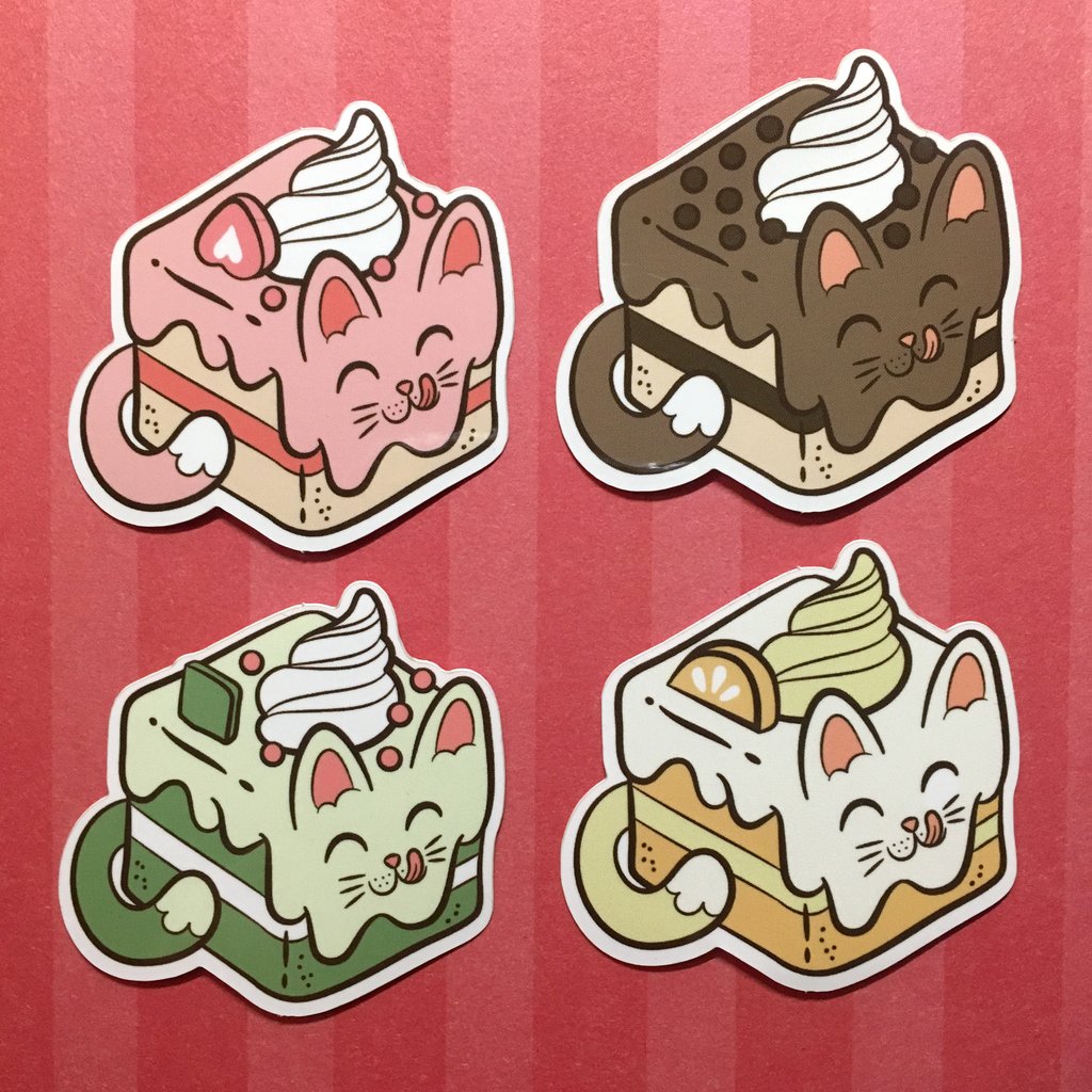 PinkOwletArt's tweet photo. Kitty Cake dessert stickers! Super sweet kitties are up in my etsy shop! #stickerset #vinylsticker #ilovestickers #catstickers #catstickers #catmerch #catgifts #baking #diycakes #scrapbooking #journaling #stickercollecting https://t.co/8FHc87lxaf